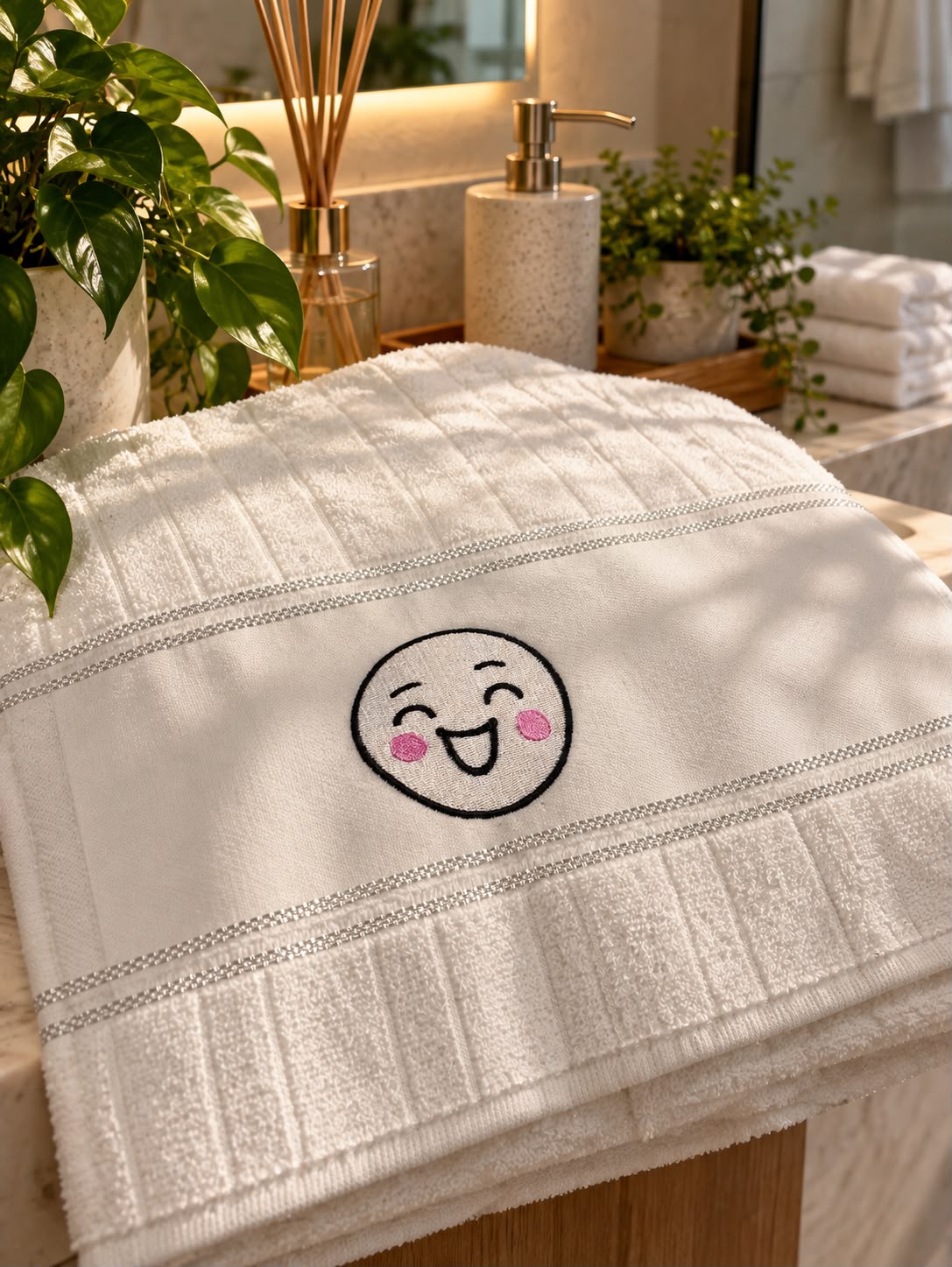Toalha Smart Care&Cool de algodão com dois lados para rosto e corpo